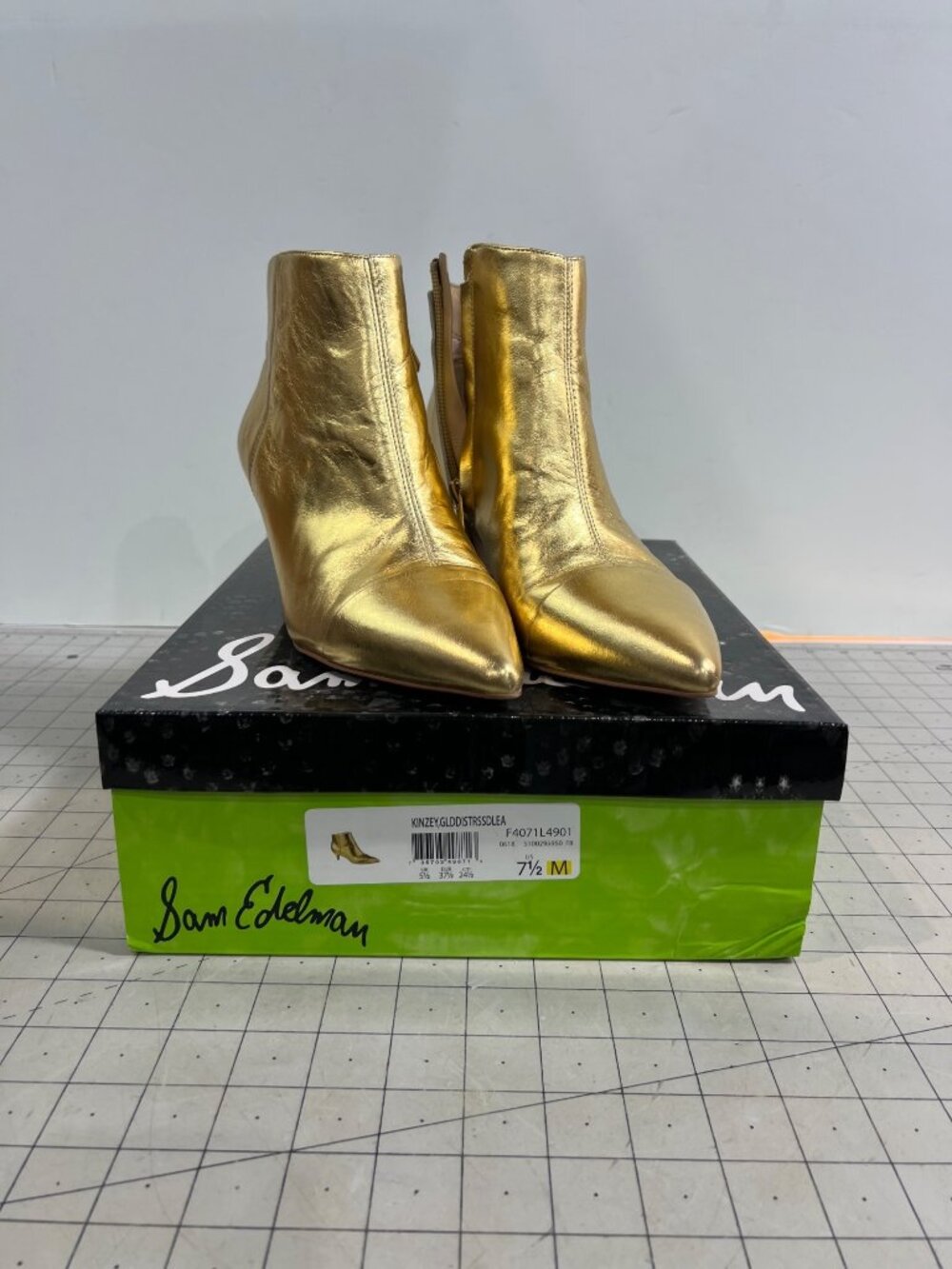 Women's Sam Edelman Kinzey Pointy Toe Bootie, Size 7.5 M - Metallic
